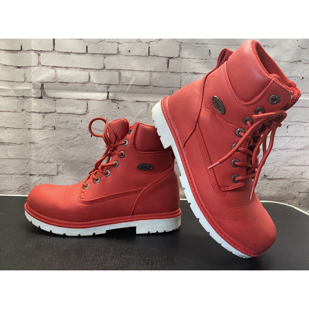 Lugz Mens Convoy Boots Red SZ 8 USA